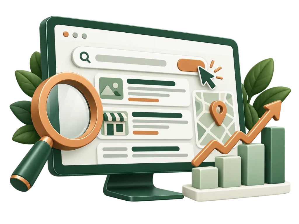 Illustration du référencement naturel et de la visibilité d’un site sur Google